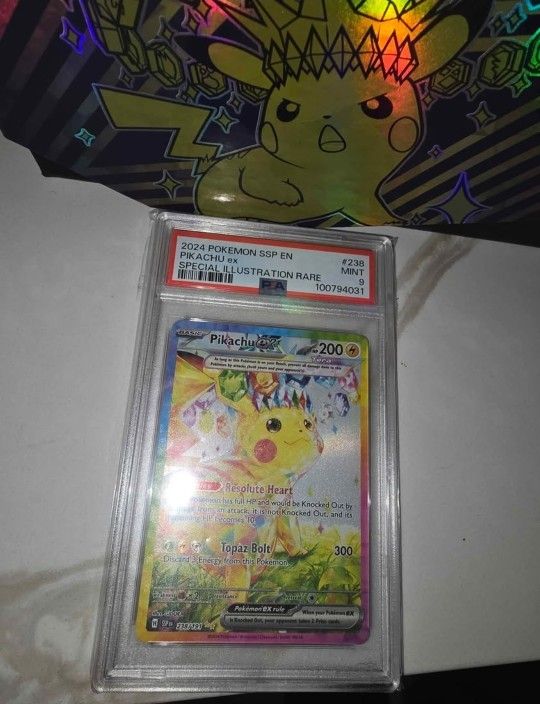 PSA 9 MINT Pikachu EX Surging Sparks SIR Holo 2024 Pokemon 238/191