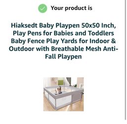 Hiaksedt Baby Playpen 50” x 50” – New Open Box