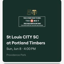 2 Tix Timbers Versus St. Louis Sunday, June 8 At 4 Pm. This Price Is For Two Tickets.