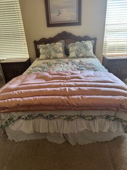Vintage Floral Bedding Set with Bed Skirt