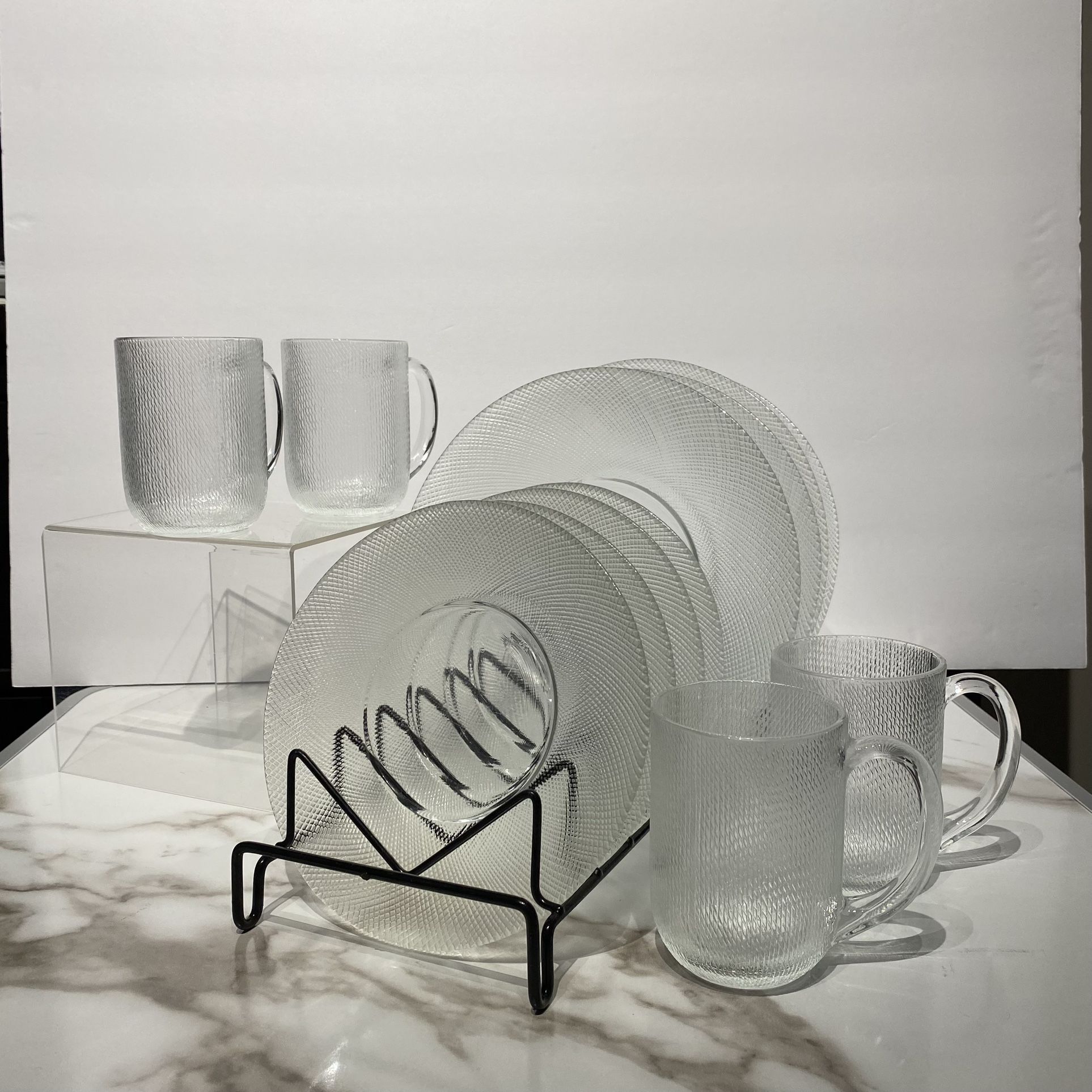 Arcoroc USA Basket Weave Table Setting For 4
