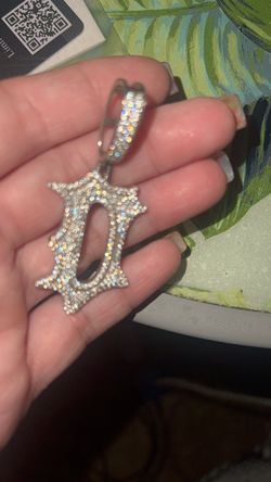 Iced Out Letter Pendant Necklace Charm