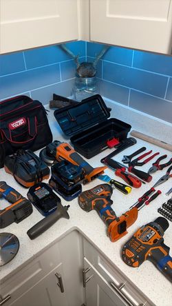 Rigid power tools w/ crescent hand tool set