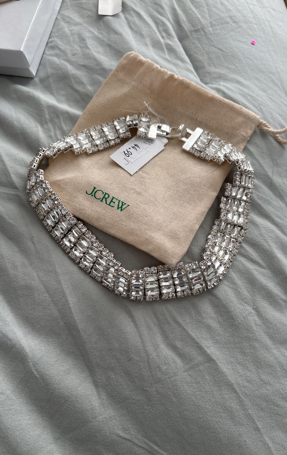 J crew Rhinestone Choker Comes With Pouch