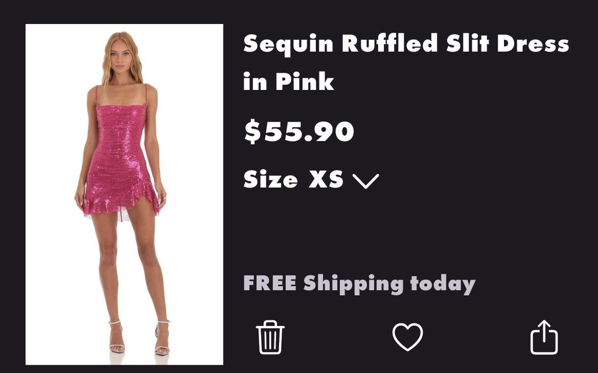 NEW PINK Sequin Ruffled Slit Style Dress $25.00