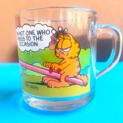 VINTAGE MCDONALDS GARFIELD CARTOON GLASS MUG 1980