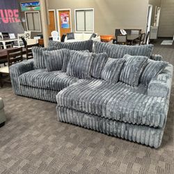 Big Soft Grey Sectional Couch