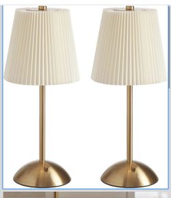 2-Pack Rechargeable Cordless Table Lamp, 3-Color Dimmable LED Touch Light Battery Operated Portable, Vintage Ambient Light, for Dining Table, Bedroom,