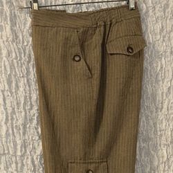 J. Jill: Cotton & Linen Cropped Dress Pants, Multiple Pockets, Size: 6
