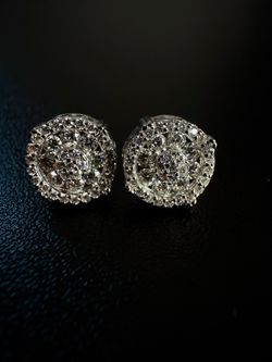 Royal Orbit Ice Crown moissanite Silver 925silver Mens earrings