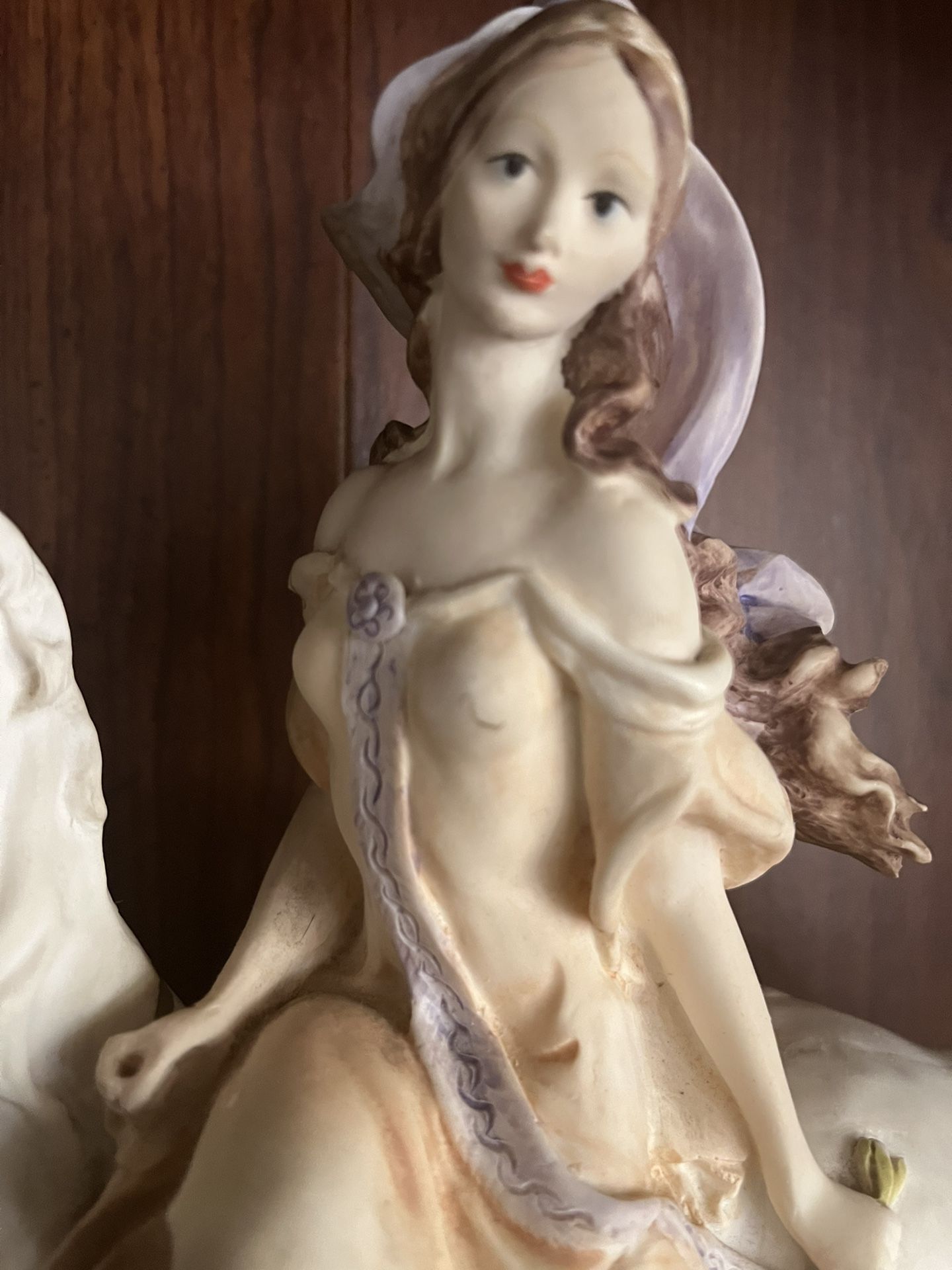 Porcelain Vintage Mice a Collection Princess Sitting On A White Horse