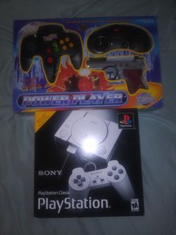Play station classic and power player super stick games..