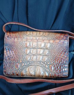 Vintage Brahmin Crocodile Handbag - Toasted Almond