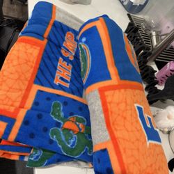 2 Yards X 2 Florida Gators College Football Block Patched Fleece Fabric Material 