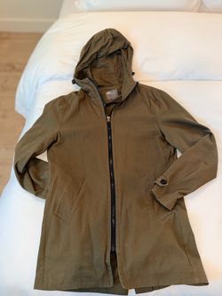 Small ASOS Olive Green Hooded Zip-Up Jacketedi