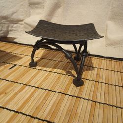 Hammered Dark Metal Candle Holder 