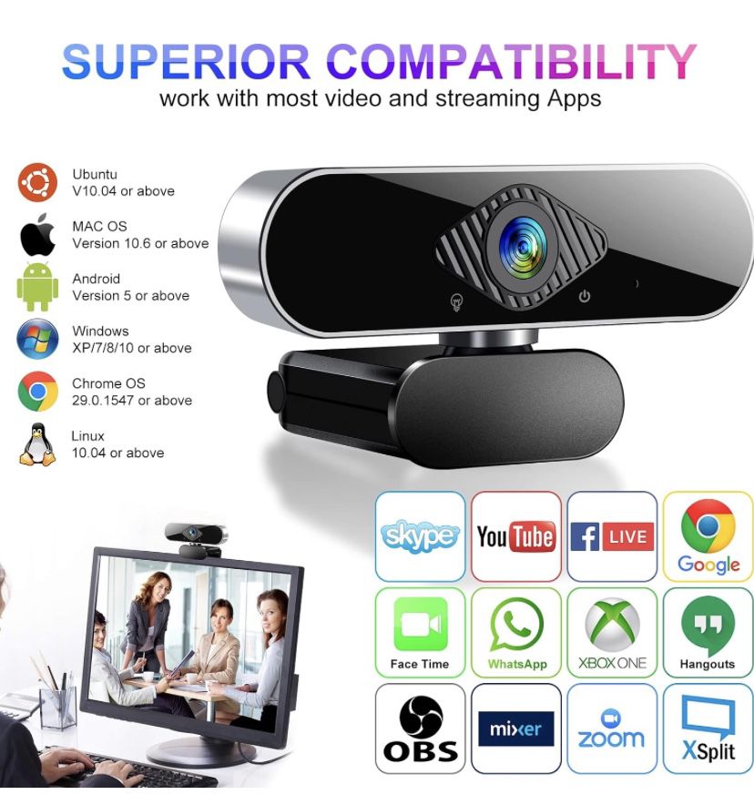 1080P Full HD USB Webcam For PC Desktop / Laptop 