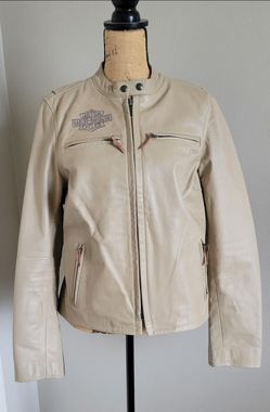 Harley-Davidson Women's Tan Leather Jacket, Size Large