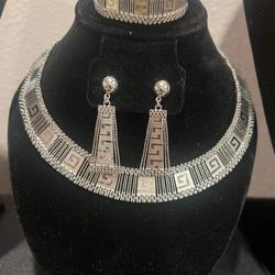 Silver Jewellery Set Plated Gold