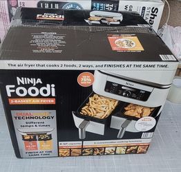 Ninja Foodi 6-in-1, 8 Quart 2-Basket Air Fryer with DualZone Technology -White