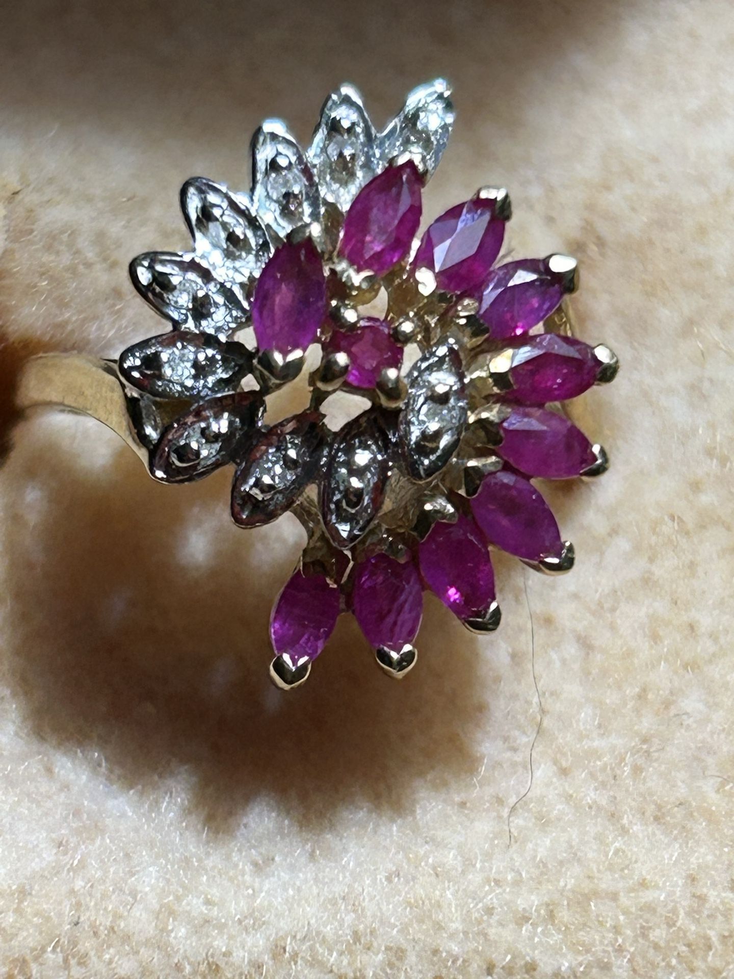Ruby And Diamond Cocktail Ring 