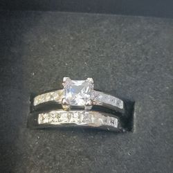 Beautiful Stainless Steel 2 Piece Wedding Set Size 7