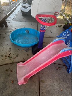 Toddler hoop, slide, pool