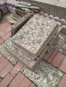 Stepstone pavers with pebble inlays