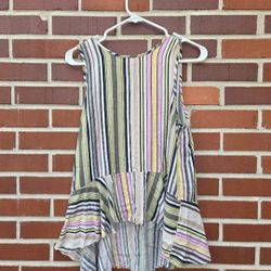 Striped Peplum Sleeveless Top by Libby Edelman - Size L