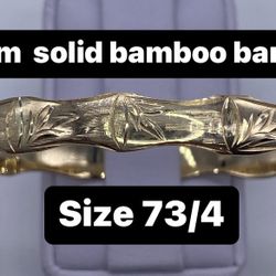 14K Solid Gild 8mm Bamboo Bangle Custom Make