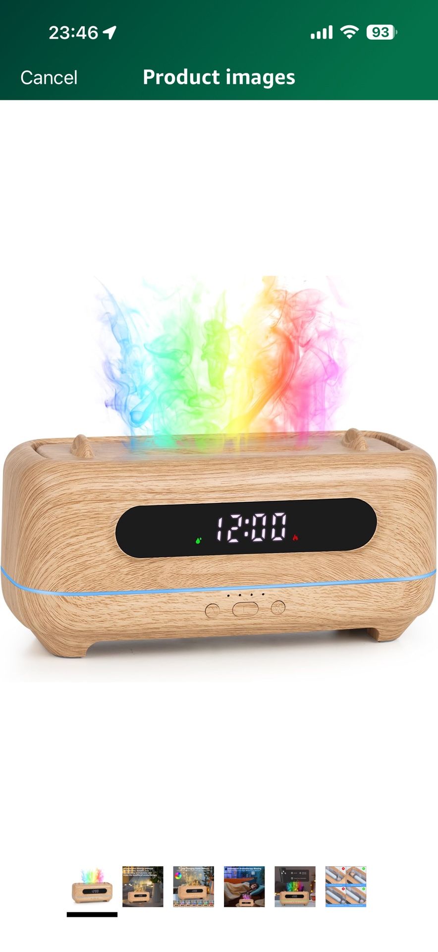 Flame Effect Aromatherapy Diffuser with Alarm Clock, 250ml Ultrasonic Essential Oil Humidifier, 4-Speed Timer, 7-Color Dimming, and Auto-Shutdown Home