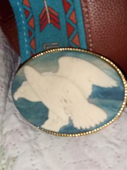 Eagle Belt Buckle Genuine Handcrafted Incolay Stone