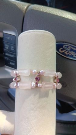 925 silver with rose quartz bracelet