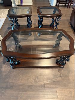 Elegant wood table glass tops