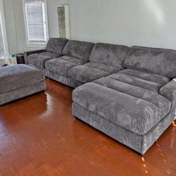 New X-Large 164x66 Sectional Couch With Ottoman / Free Delivery 