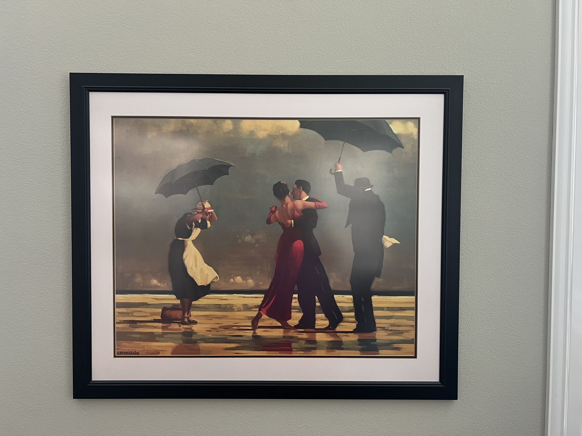 The Singing Butler Jack Vettriano Umbrella Love Dancing Beach Rain