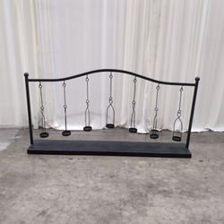 Black Metal Arched Candle Holder Stand with Seven Cups