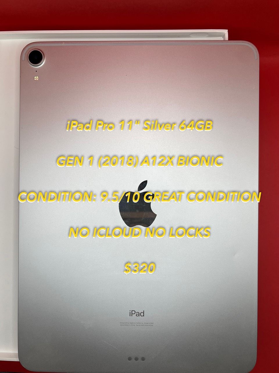 2018 IPAD PRO 11” A12X BIONIC 1ST GEN 64GB LIKE NEW