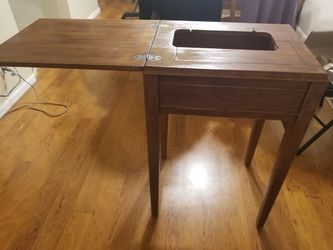 Vintage wood sewing machine stand