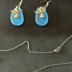New Mermaid Necklace  & Angel Ear Rings 
