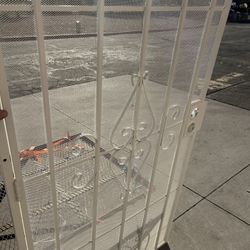 White Security Metal Screen Door