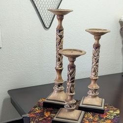 Set Of (3) Candle Holders $10.00