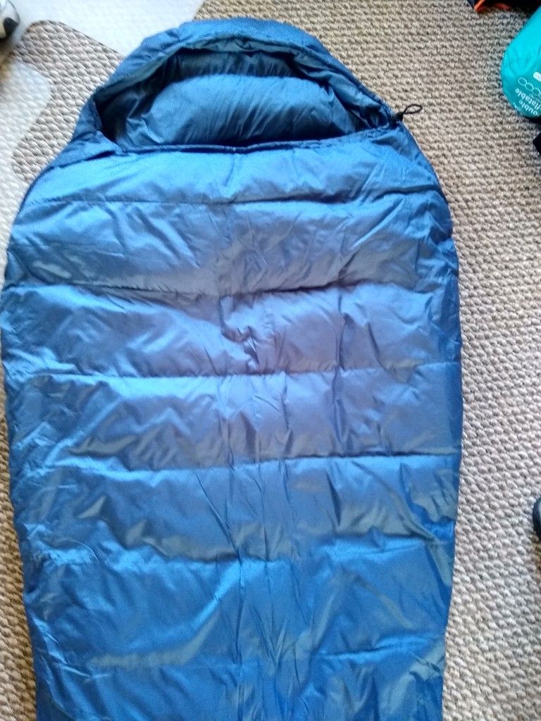 6'6 Long x Wide Goose Down Sleeping Bag, Durable Waterproof Light Fleece Collar Ultralight Backpacking Camping Hiking REI Katabatic Marmot Nemo Equip