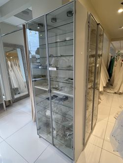 Double Glass door 12 tier display cases