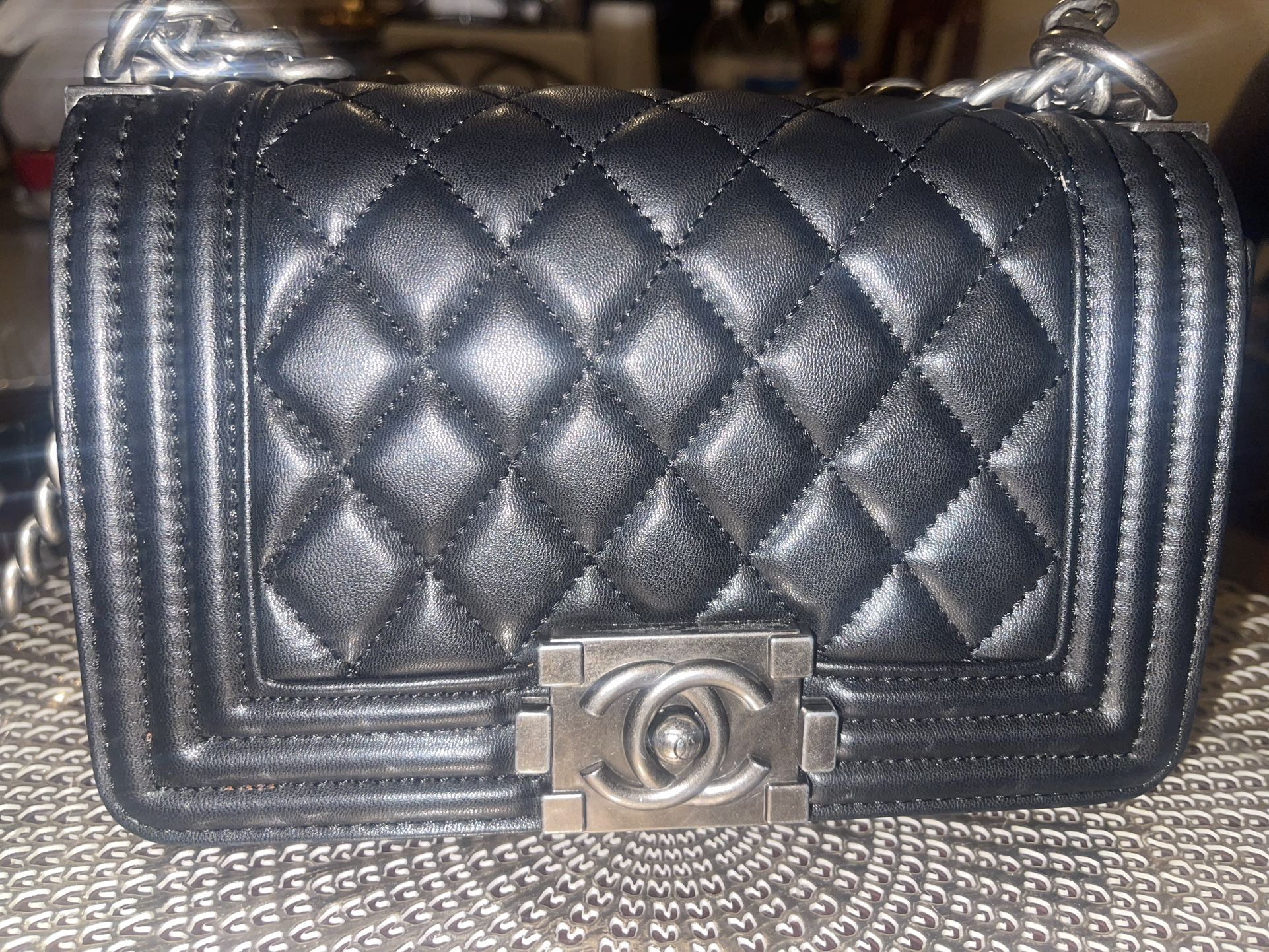 CHANEL black Quilted Shoulder Bag