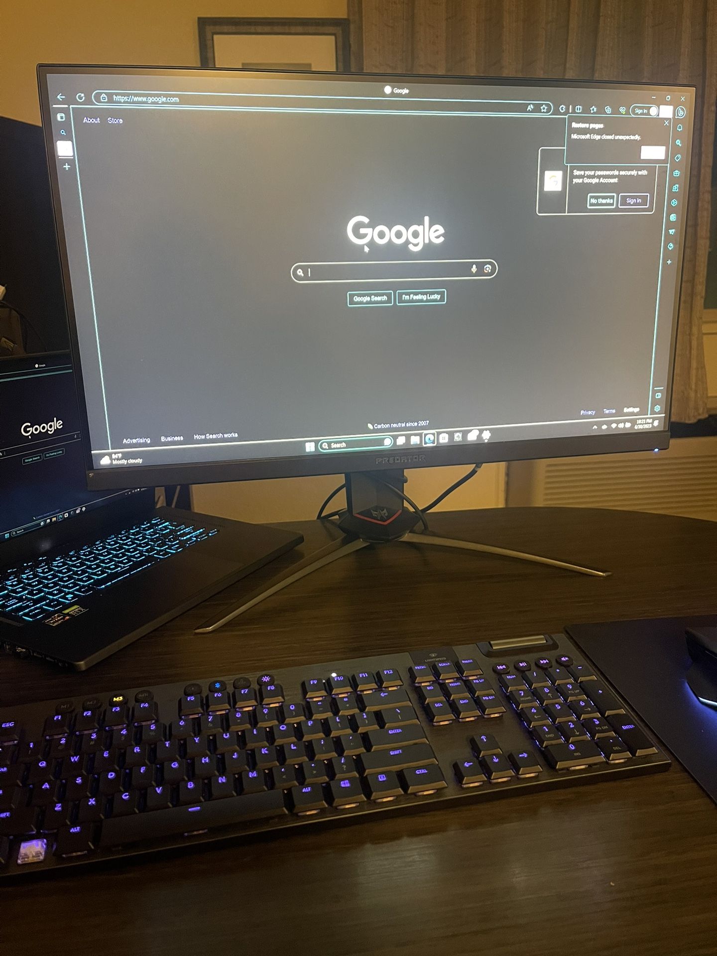 Pc Gaming Setup Monitor Keyboard And Mouse 
