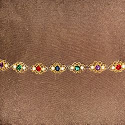 Vintage Gold-Tone Rhinestone Link Bracelet