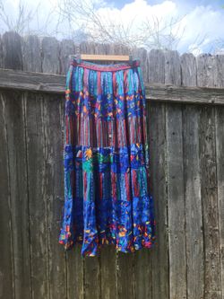Vintage 80s/90s Carole Little Sport Nautical Maxi Skirt