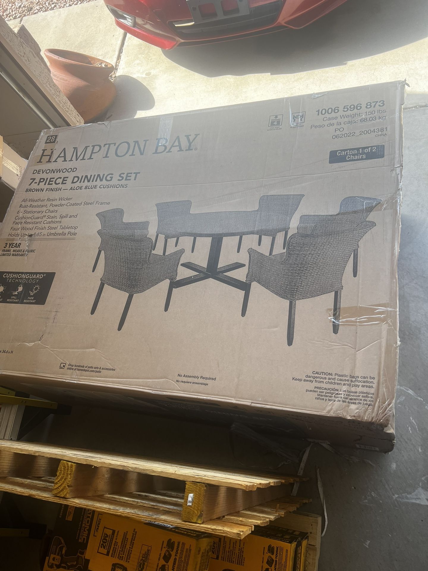 BRAND NEW Hampton Bay Devonwood 7 Piece Dark Brown Wicker Outdoor Patio