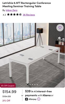 Latrishia 6.5FT Rectangular Conference Meeting Seminar Training Table